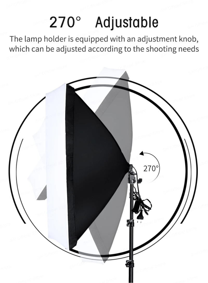 Description Picture 6 of itemPhotography Soft Box Continuous Lighting Kits Studio Photo Green Background For Camera With Muslin Backdrops 3 Bulb Accessories