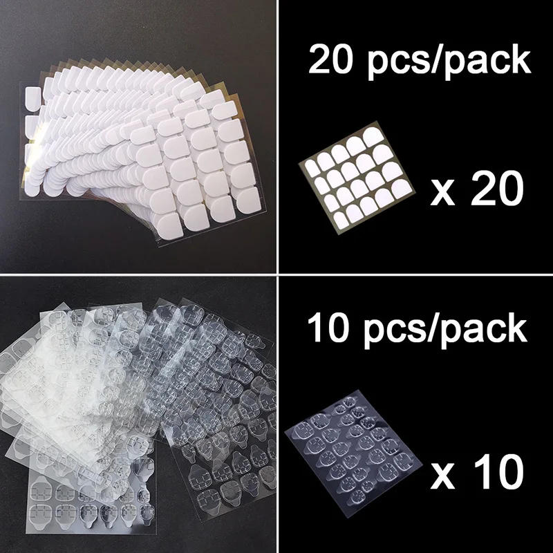 Description Picture 6 of item10 Sheets Transparent Toenails Adhesive Glue Decals Jelly Double Sided Tape For False Fake Nail Tips Art Stickers Decoration