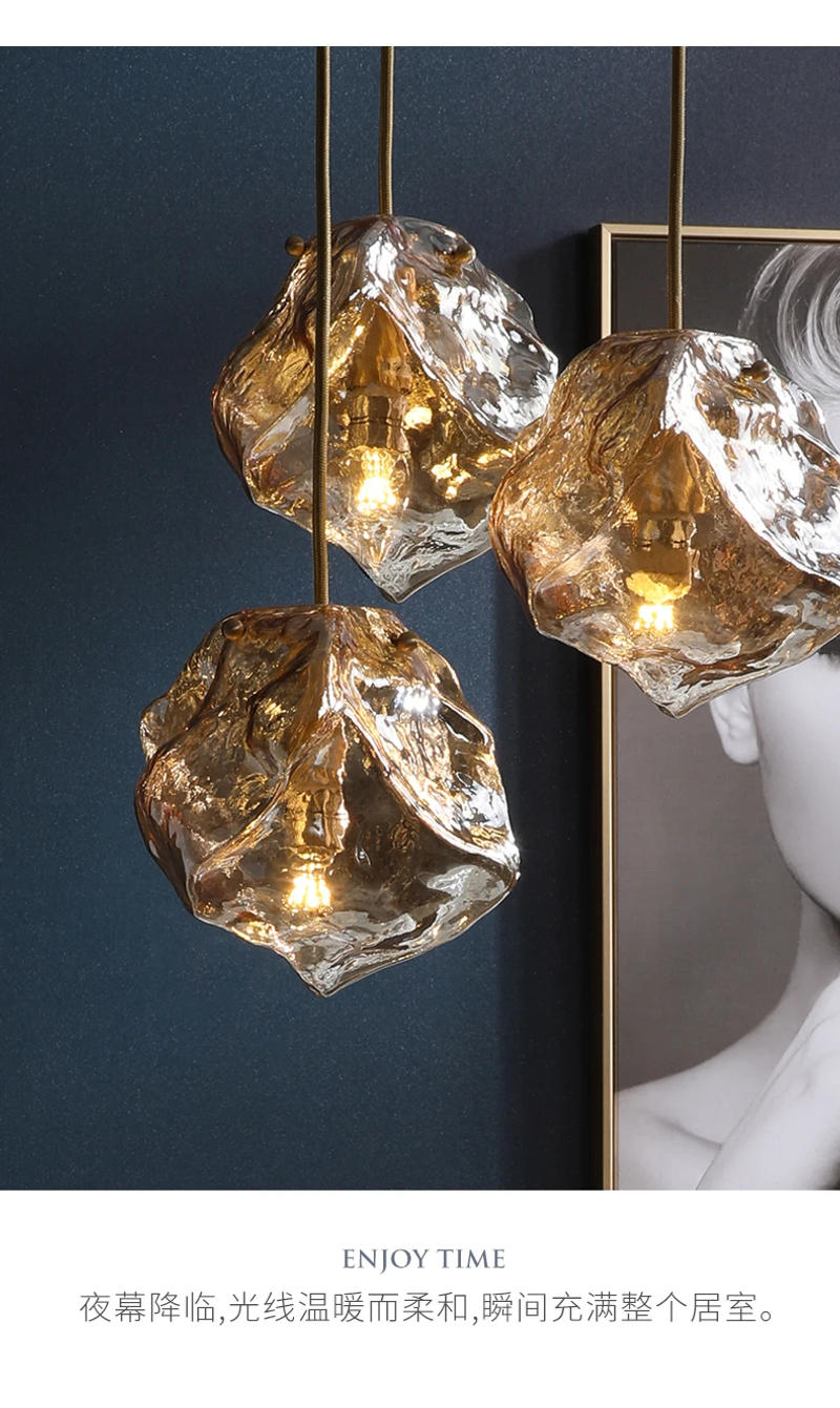 Description Picture 5 of itemPost Modern Lava Lamp Irregular Glass Pendant Light Home Deco Dining Room Lights Kitchen Fixtures Living Room Pendant Luminaire