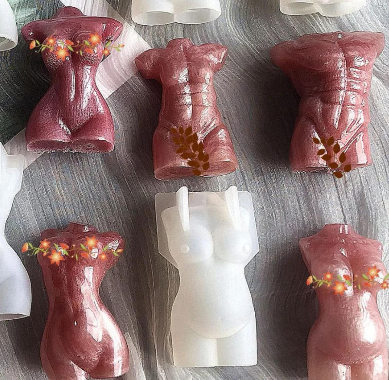 Description Picture 2 of item3D Body Candle Mold Silicone Nude Body Candle Mold DIY Male Body Pregnant Woman Soap Plaster Resin Silicone Mould Home Ornament