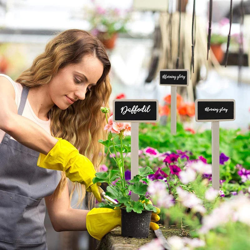 Description Picture 3 of item10pcs Mini Blackboard Wooden Chalkboard Plant Labels Markers For Flower Pot Seed Potted Herbs Vegetables Garden Decoration