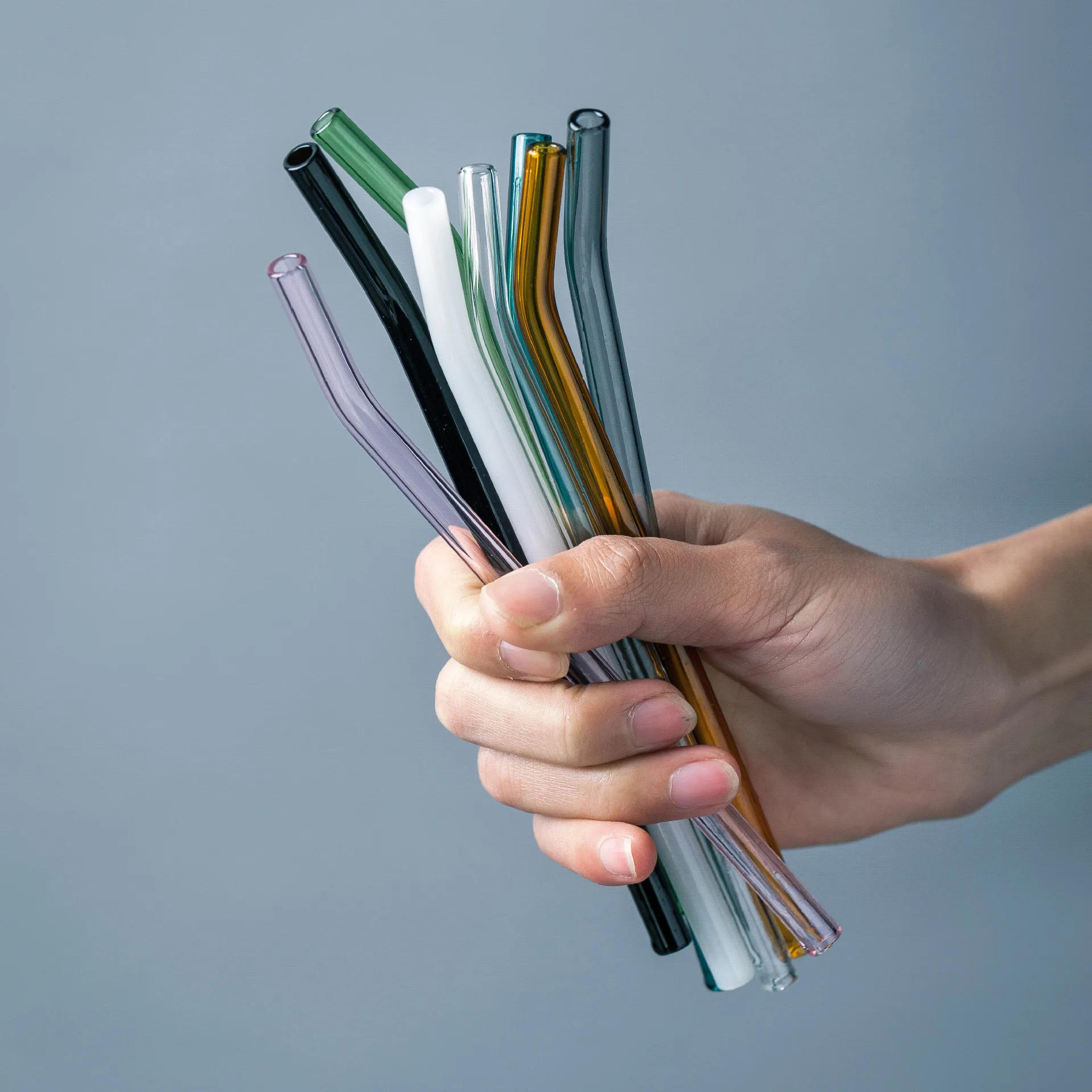 Description Picture 5 of item20cm Colorful Reusable Glass Straws High Borosilicate Glass Eco Friendly Drinking Straw for Cocktail Smoothie Milkshake Dinkware