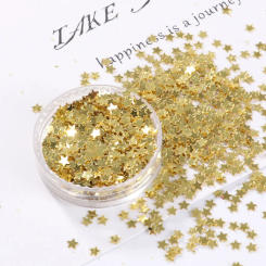 10g/Pack light gold 3mm  Star Shape Sequins for Nails art,Women manicure Glitter Paillette, Wedding Decoration confetti
