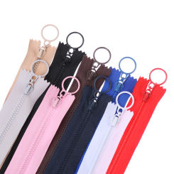 20/25cm 5/10pcs/pack resin zipper Candy colors zippers round ring zipper for DIY Sewing Bag garment accessories
