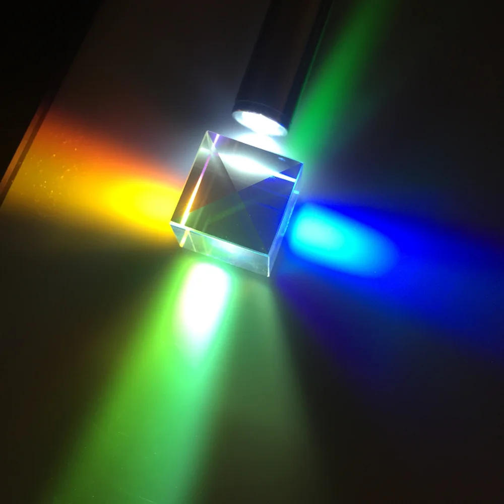 Description Picture 2 of itemDichroic Glass Cube Prism12.7mm Optical Color Prisms Laser Cube for Decorating  Birthday Gift  Rainbow Glass Beam Combiner