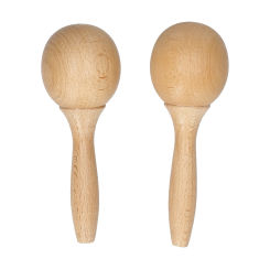 1 Pair Beech Maraca Rumba Shaker Rattles Wooden Maraca Musical Percussion Maraca Instruments for Children Percussion Instruments