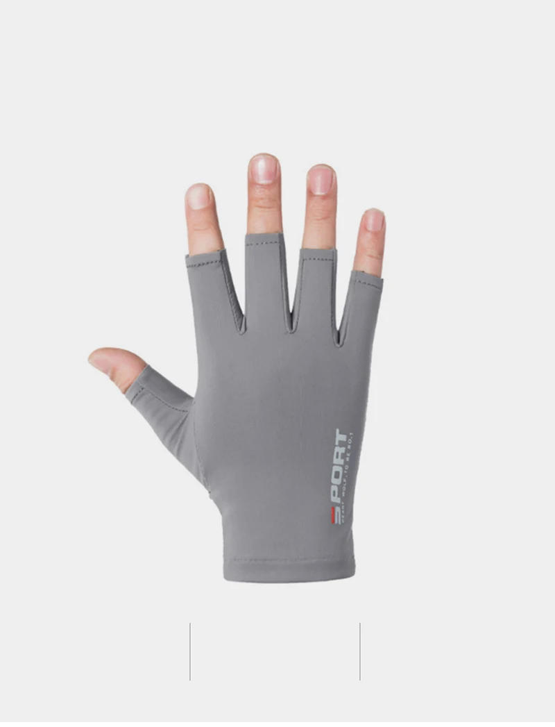 Description Picture 5 of item1pair Fishing Gloves Men And Women Half Fingers Ice silk Gloves Outdoor Gloves Summer Sunscreen Non-slip Gloves Sunscreen Gloves