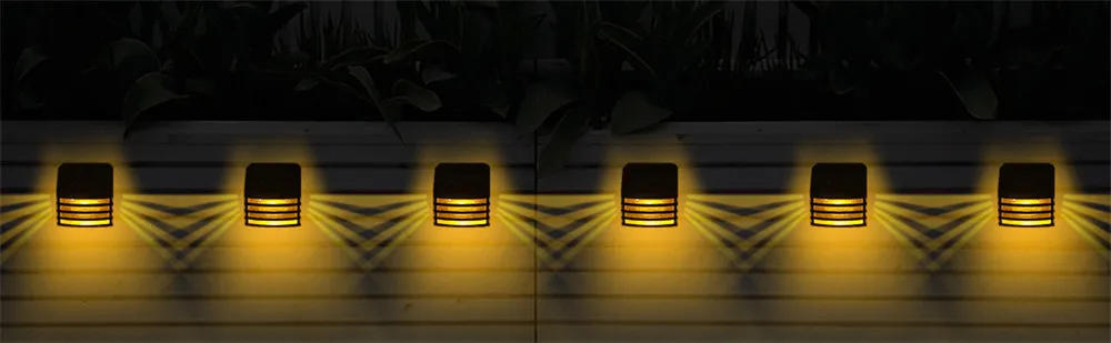 Description Picture 3 of item4PCS LED Solar Wall Lamp Outdoor Waterproof Grille Luminous Lighting Garden Decoration Solar Lights Stairs Fence Sunlight Light