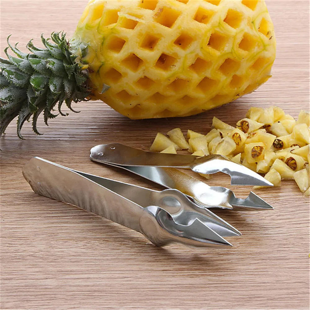 Description Picture 3 of itemStrawberry Huller Fruit Peeler Pineapple Corer Slicer Cutter Stainless Steel Kitchen Knife Gadgets Pineapple Slicer Clips
