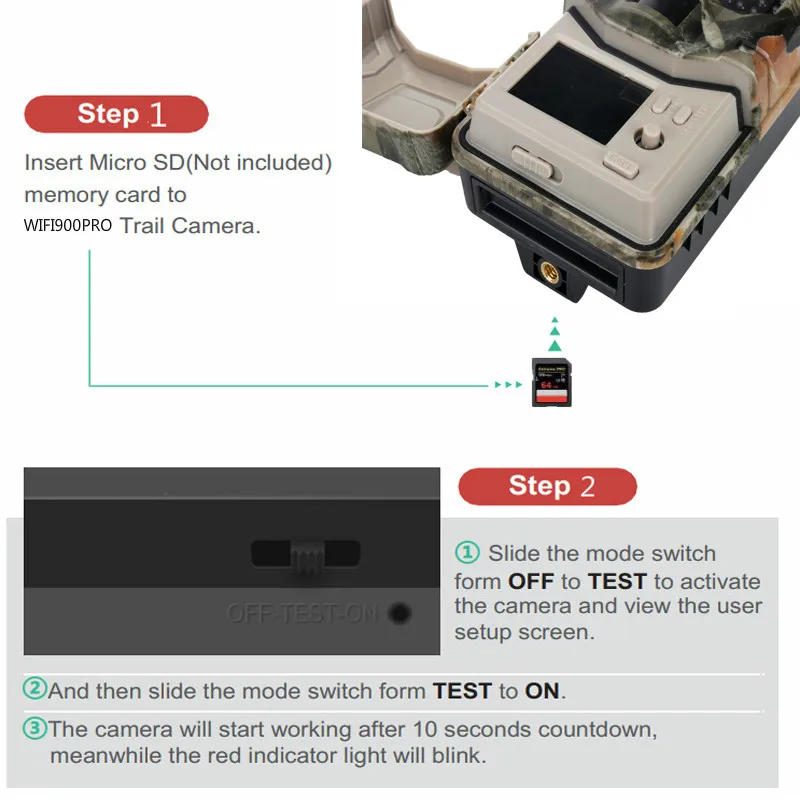 Description Picture 5 of item4K 30FPS Wifi Hunting Cameras 940nm APP Surveillance Wireless Bluetooth Control Wifi900PRO 30MP Wildlife Photo Traps Record