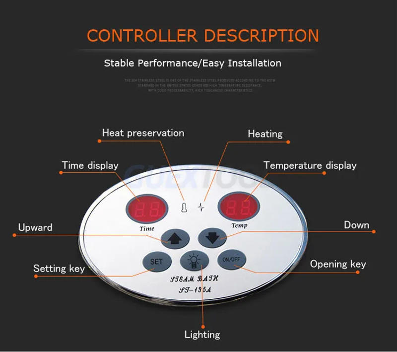 Description Picture 5 of item3/4.5KW Sauna Spa Steam Generator 220V/380V Portable Steam Generator Digital Controller Home Bathroom Wet Steam Machine