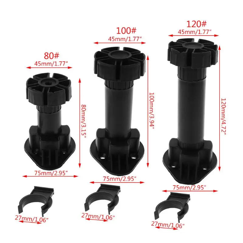 Description Picture 2 of item4pcs Adjustable Height Cupboard Foot Cabinet Leg For Kitchen Bathroom