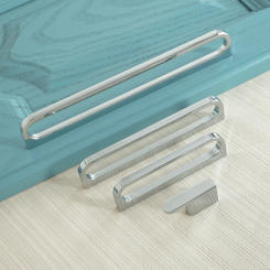 Bright Chrome Zinc Alloy Furniture Knobs and Handles Modern Simple Wardrobe Pulls Long Kitchen Cabinet Handle Hardware Door Knob