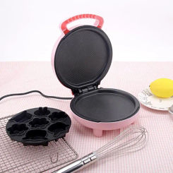 220V Electric Automatic Cake Machine Mini Cartoon Waffle Sandwich Baking Multifunction Breakfast Maker UK Plug