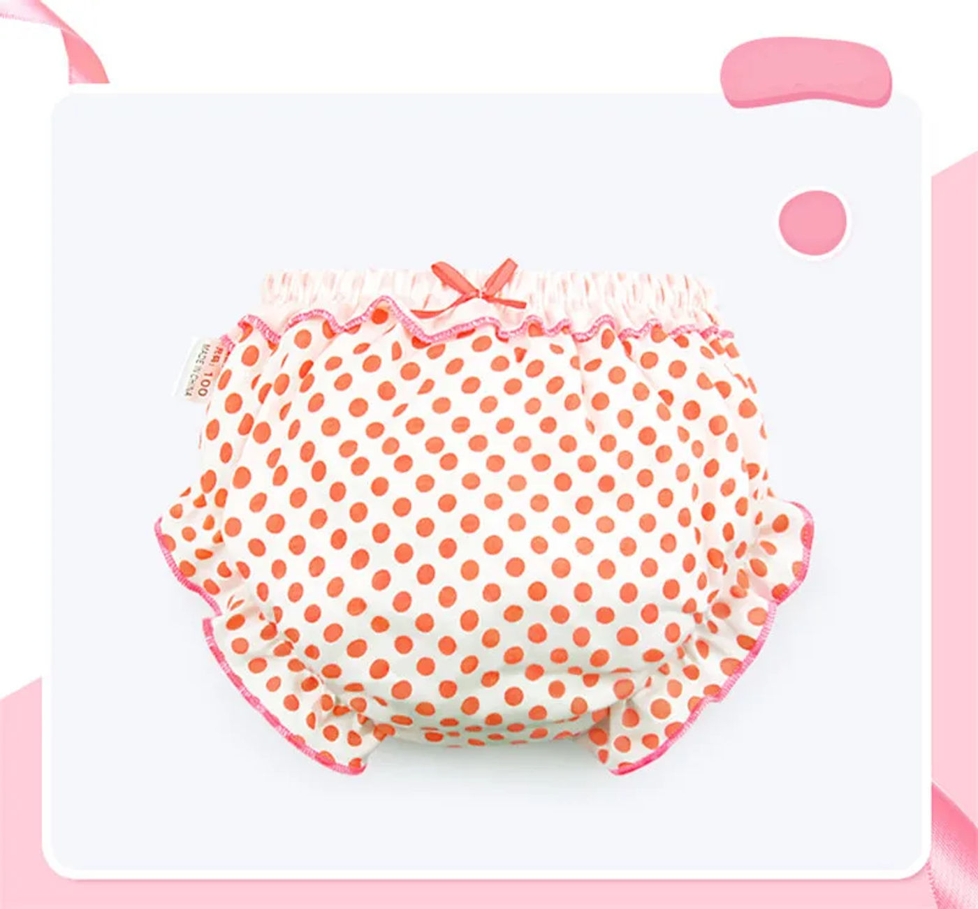 Description Picture 2 of itemSummer Baby 100%Cotton Underwear Panties Kids Girl Infant Newborn Fashion Bow Striped Dots Underpants For Children Soft Briefs