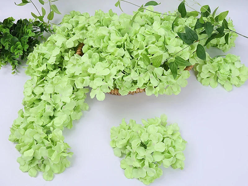 Description Picture 5 of item10PCS/Lot Colorful Hydrangea Flower Head Artificial Silk DIY Decorative Home Party Wedding Arch Background Wall Decorative Flowe