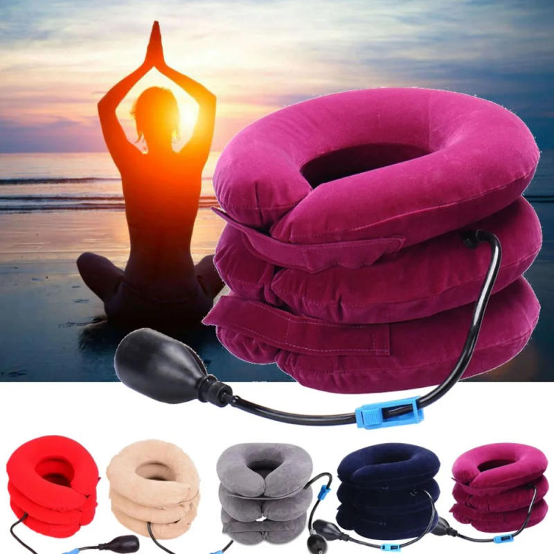 Description Picture 3 of itemInflatable Neck Tractor Relaxation Pillow Travel Soft Cervical Vertebra Traction Neck Relief Posture Correction Stretching Brace