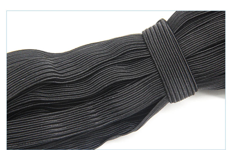 Description Picture 6 of item3/4/5/6/8/10mm Flat Knitted Elastic Band White Black Polyester Sewing Stretch rope Elastic Rubber DIY Garment mask Accessories