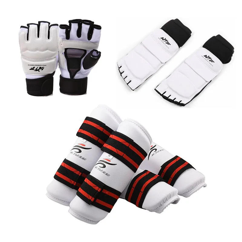 Description Picture 2 of itemTaekwondo Gloves Karate Sparring Gear Uniform Hand Palm Support Set Long Shin Guard Knee Warmer Men Women Boxing MMA Adult Kids