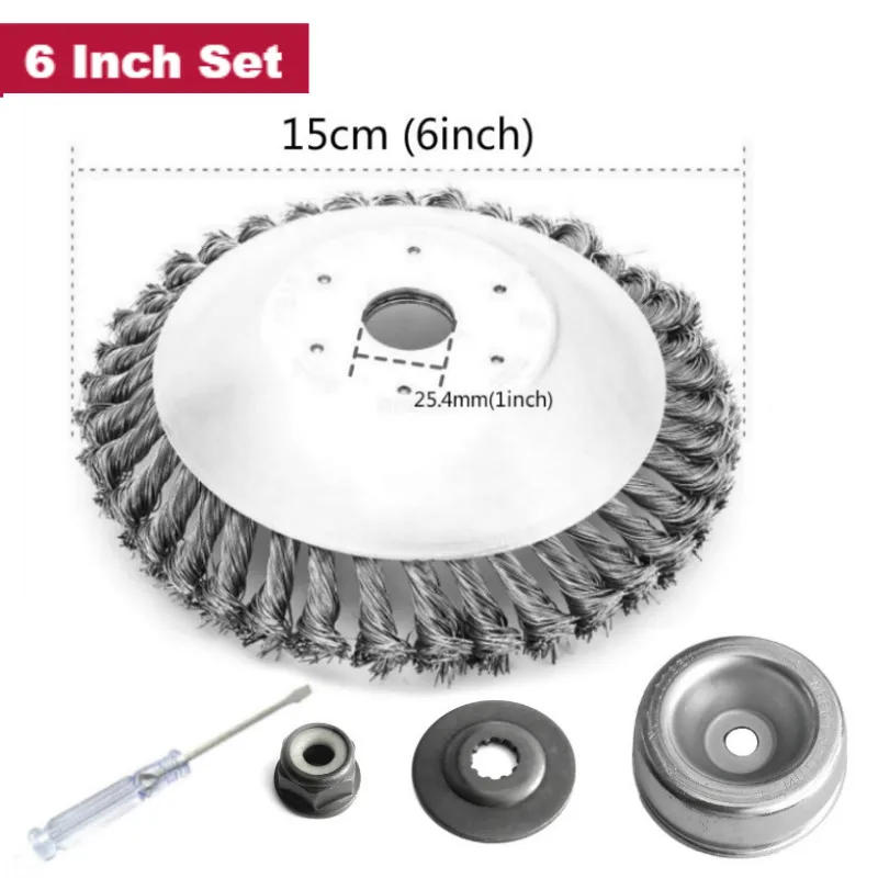 Description Picture 6 of itemBrushcutter Head and Gearbox Fixing Kit Steel Wire Trimmer Head Grass Weed Cutting Rusting Dust Removal Plate for Lawn Mover