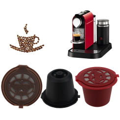 Reusable With Spoon Brush Coffee Capsules Cup Coffee Filter For Nespresso 4PCS Coffeeware
