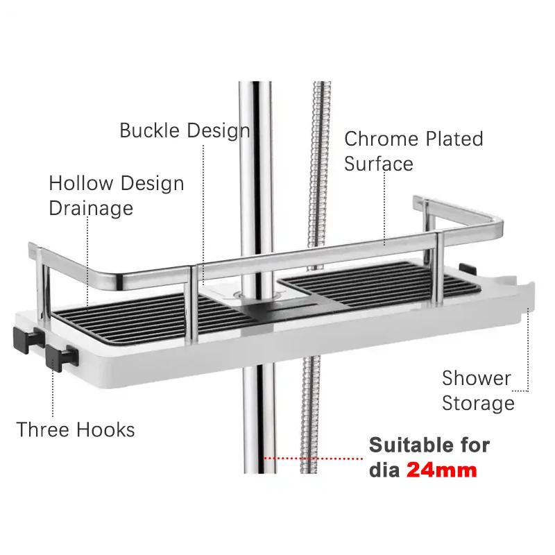 Description Picture 5 of itemBathroom Shelf Shower Shelf Shelf Shampoo Tray Rack Free Drilling Floating Shelf Wall Hanging Bathroom Accessories Corner Shelf