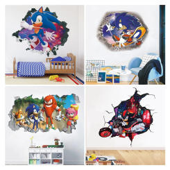 3D Cartoon hedgehog pvc wall stickers for kids room graffiti door stickers living room bedroom wall decoration animation poster