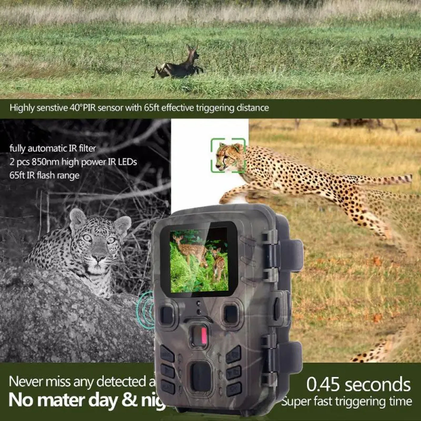 Description Picture 2 of itemWireless Trail Camera 20MP 1080P Hunting Outdoor Wildlife Cameras Scouting Surveillance Mini301 Night Vision Photo Traps