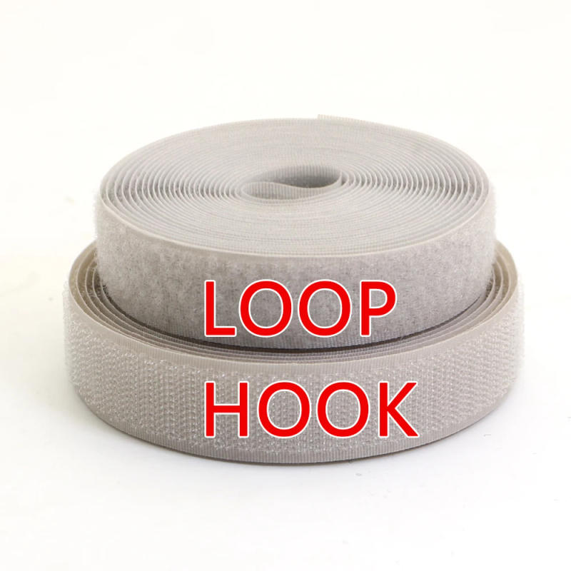 Description Picture 3 of item1Meter/Pairs 20/25/100mm Grey Non-Adhesive Hook and Loop fastener Tape Sewing-on the hooks adhesive Magic tape DIY/No glue