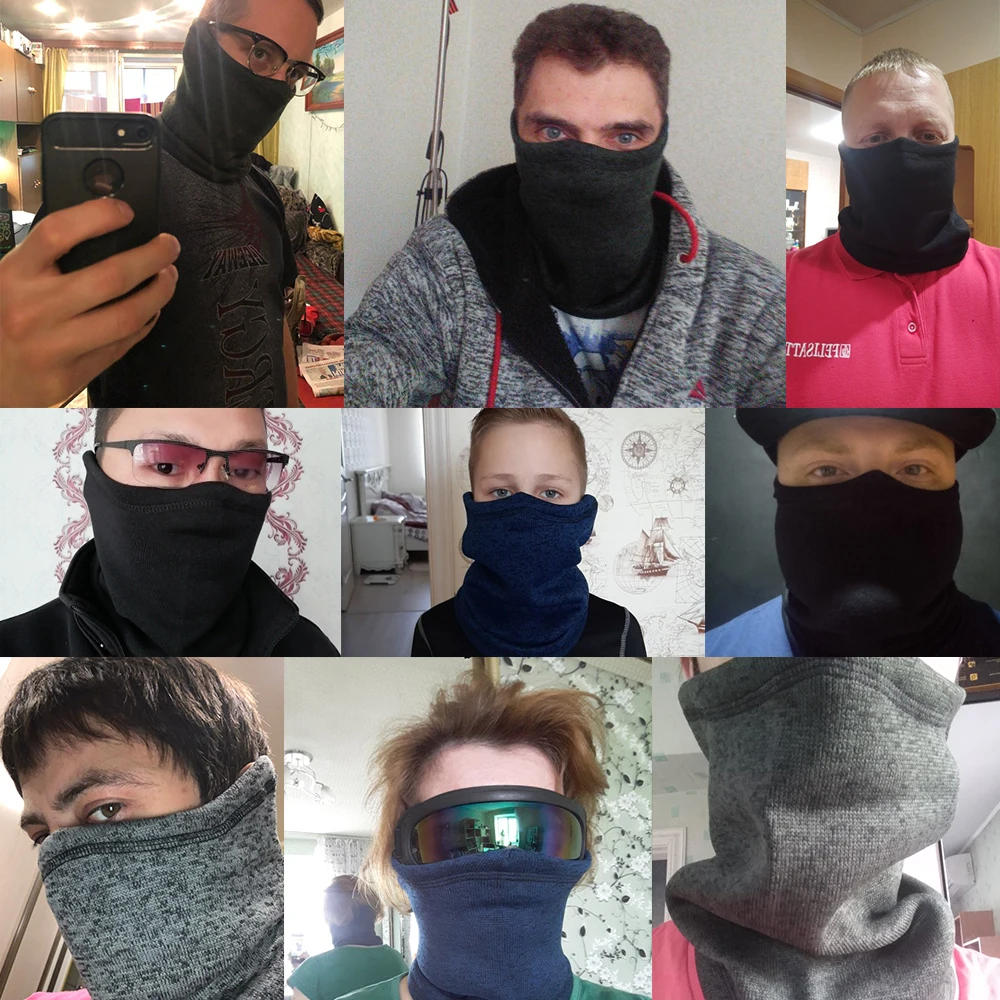 Description Picture 3 of itemCold Weather Neck Warmer Gaiter Winter Fleece Face Cover Cycling Running Hiking Skiing Thermal Half Mask Scarf Bandana Men Women
