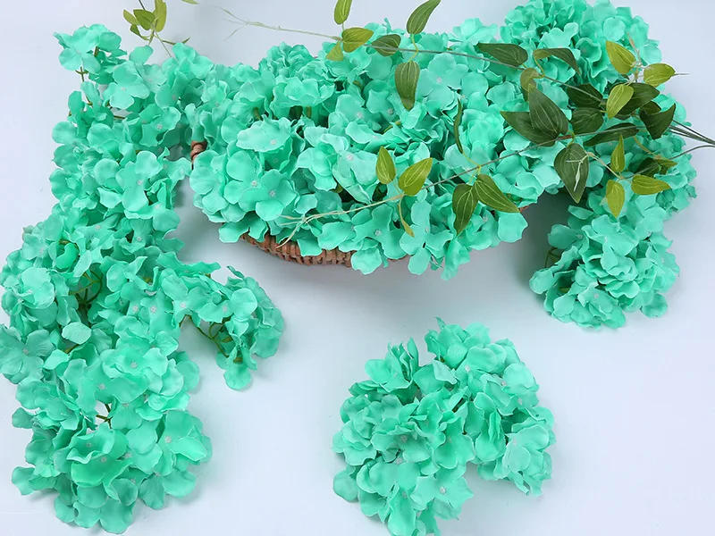 Description Picture 6 of item10PCS/Lot Colorful Hydrangea Flower Head Artificial Silk DIY Decorative Home Party Wedding Arch Background Wall Decorative Flowe