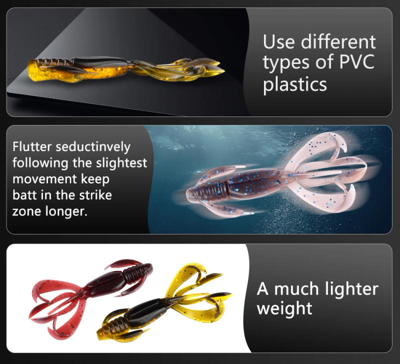 Description Picture 4 of itemMEREDITH Fishing Lures Crazy Flapper 70mm/3g 10pc/Lot Craws Soft Lures Fishing For Fishing Soft Bait Shrimp Bass Bait Peche Gear