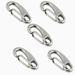 1/2/5Pcs Egg Shape Spring Snap Hooks Marine 316 Stainless Steel Multifunctional Hiking Camping Belt Carabiner Quick Release Hook