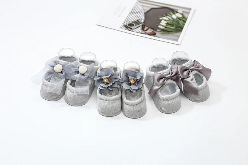 Description Picture 5 of item1 Pair Spring Newborn Bowknot Baby Girl Sock Flower Lace Clothes Accessories Summer Ribbon Children Slipper Kids Toddlers