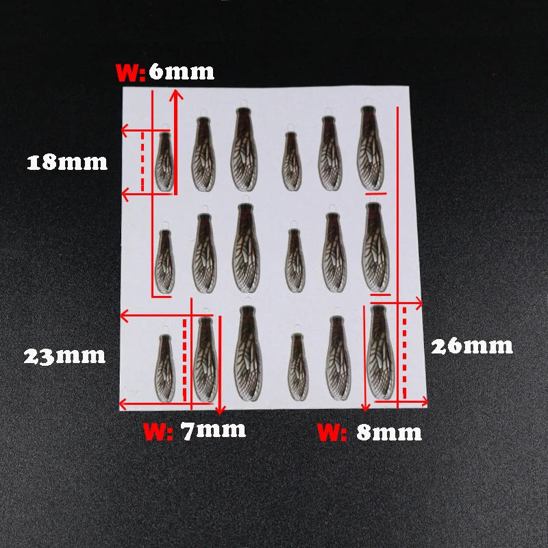 Description Picture 3 of itemRoyal Sissi 36pcs/bag realistic adult stonefly wings non-adhesive trout fishing dry fly tying materials pre-cut fly tying wings