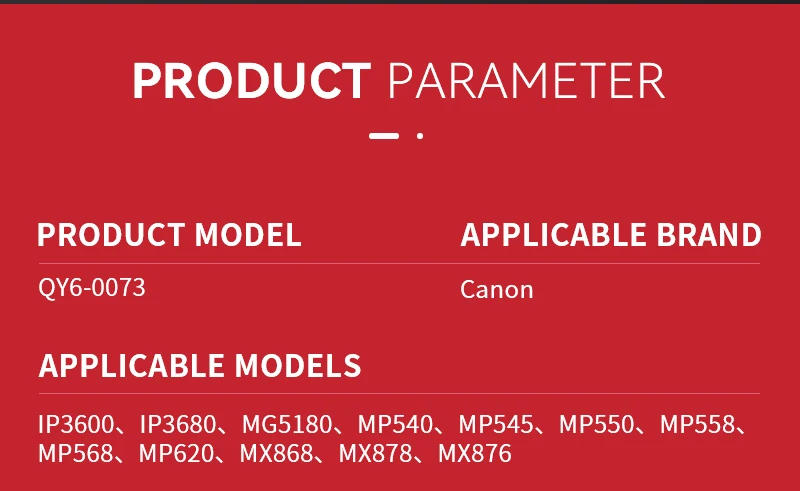 Description Picture 4 of itemPrinthead QY6 0073 Printer Head Print Head For Canon IP3600 IP3680 MG5180 MP540 MP545 MP550 MP558 MP568 MP620 MX868 MX878 MX876