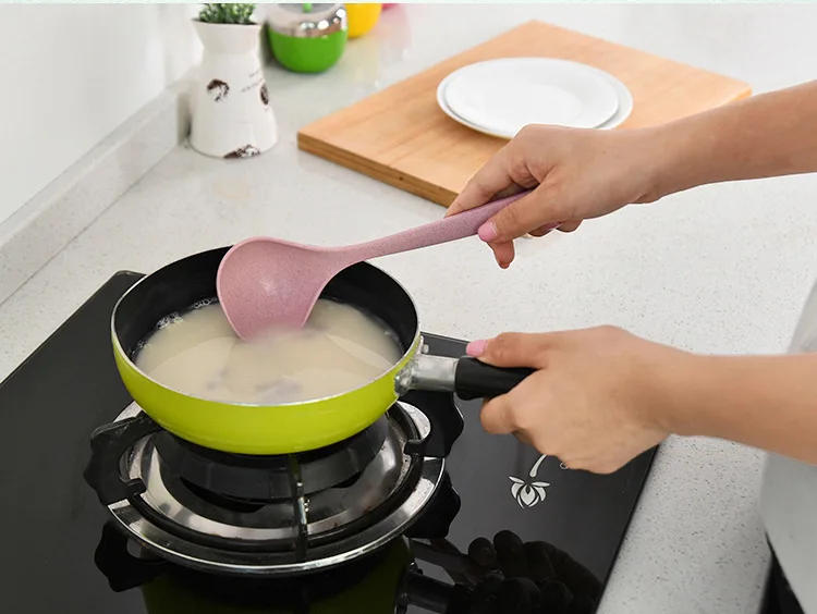 Description Picture 6 of itemFashion Eco-Friendly Wheat Straw Soup Spoon Stalk Spoon Rice Ladle Meal Dinner Scoop Kitchen Supplies Tableware  Serving Spoon