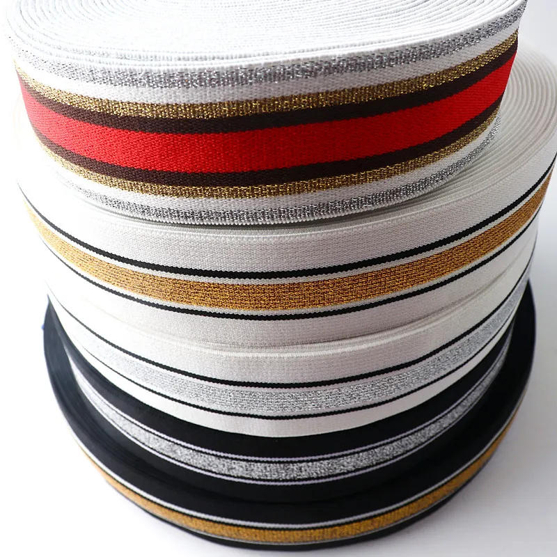 Description Picture 2 of item40Mm Thick Striped Elastic Band Pants Waist Sealing Rubber Band Wide Flat Elastic Striped Webbing Accessories Sewing Accessories