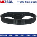 Rubber synchronous belt HTD8M 1056 1064 1072 1080 1088 pitch=8mm arc tooth industrial transmission toothed belt width15/20/30/40