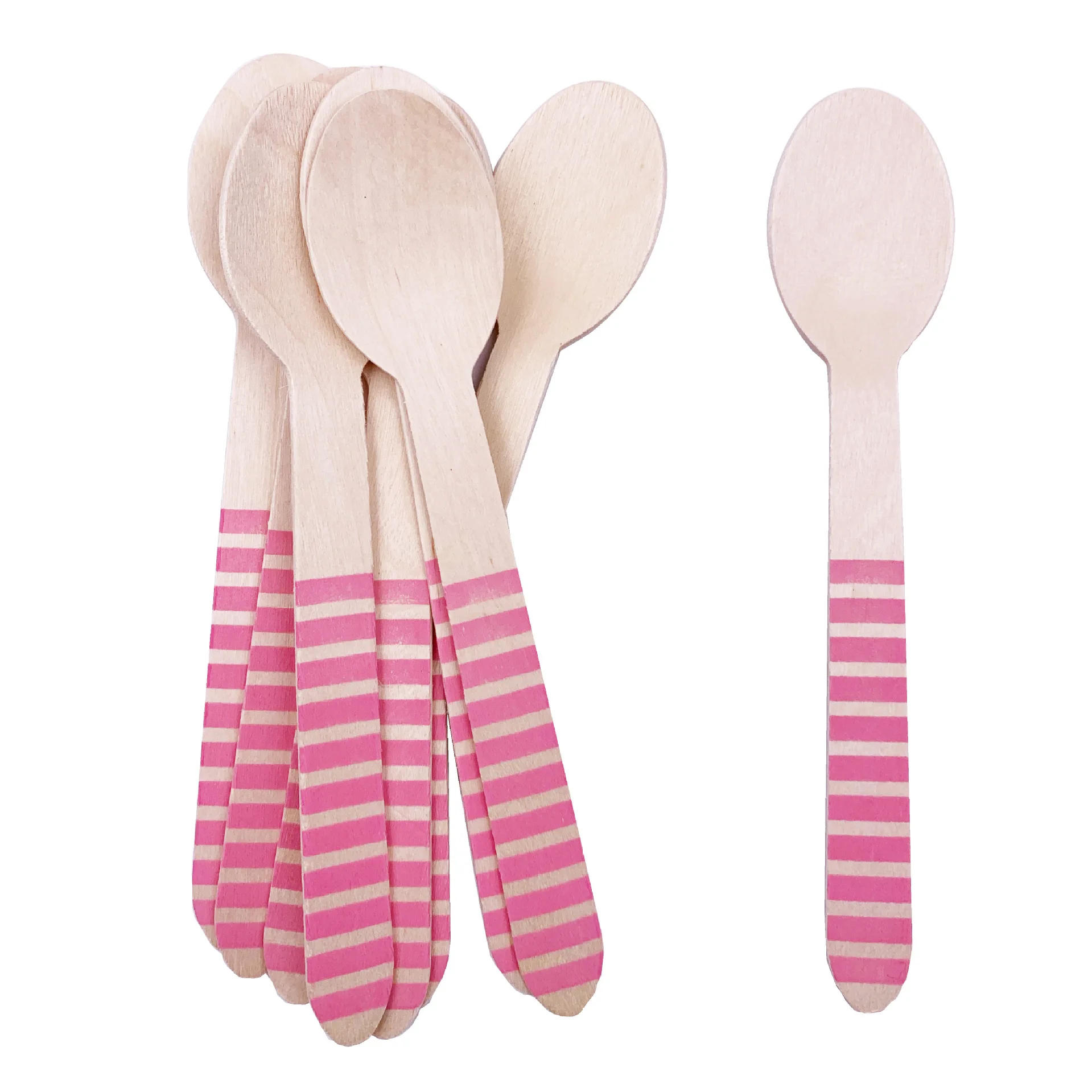 Description Picture 5 of item16pc Wooden Blue Pink Fork Knife Spoon Disposable Tableware Kids Baby Shower Supplies Wedding  Happy Birthday Party Decor