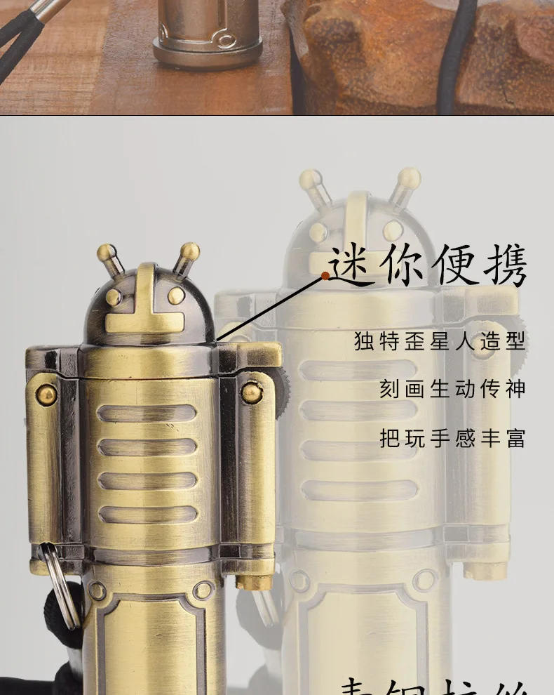 Description Picture 5 of itemAlien Retro Kerosene Lighter Metal Mini Portable Small Pendant Cigarette Lighter Lighter Men's Cigarette Accessories Gift