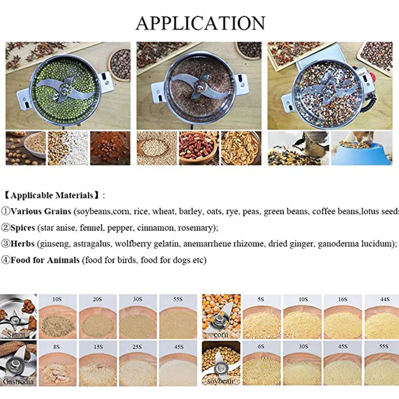 Description Picture 5 of itemBig Capacity 800G Herb Grinder Coffee Machine Grain Spices Mill Medicine Wheat Mixer Dry Food Grinder