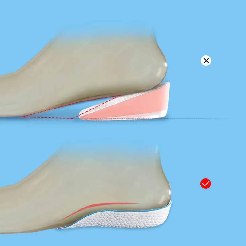 Description Picture 4 of item1 Pair Shoe Insoles Breathable Half Insole Heighten Heel Insert Sport Shoes Pad Cushion Unisex 1.5-3.5cm Height Increase Insoles