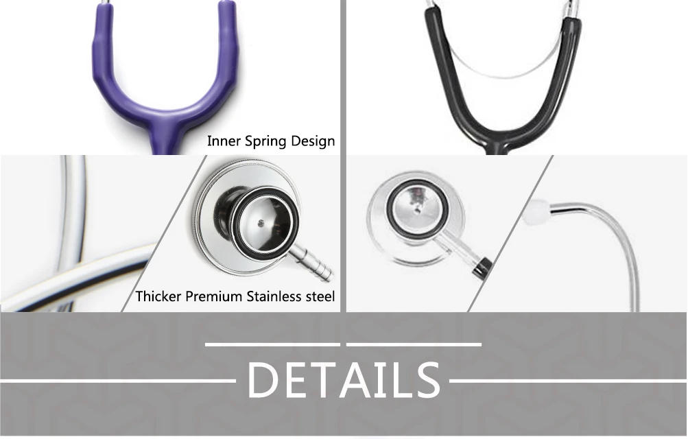 Description Picture 5 of itemDeluxe Professional Dual Head Stethoscope Medical Doctor Stethoscope Doctor Cardiology Stethoscope Vet Medical Device instrument