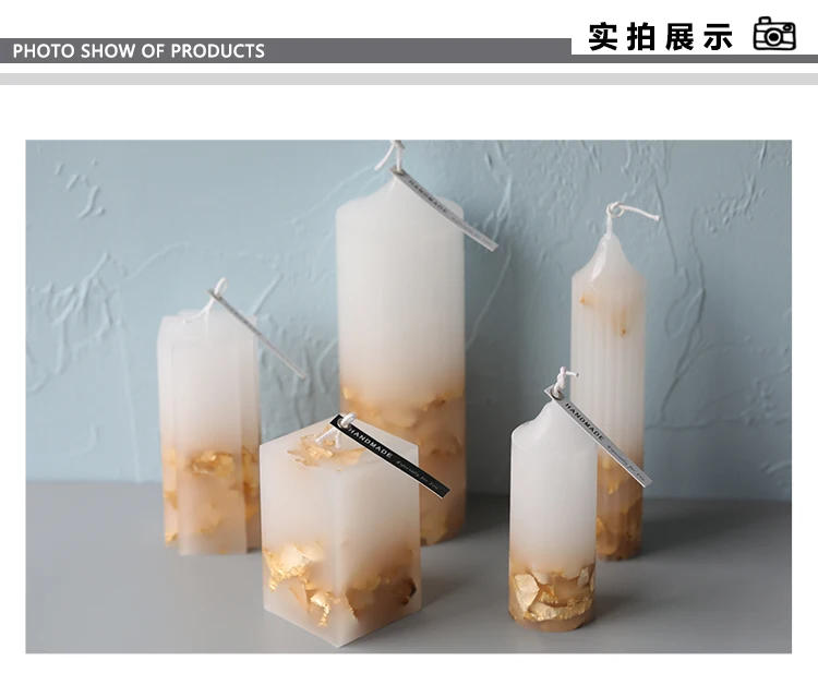 Description Picture 5 of item1pcs Candle Gold Foil INS hot for Candle Molds Silicone Mold Aromatherapy Soap Mould using For Candle Making Decoration