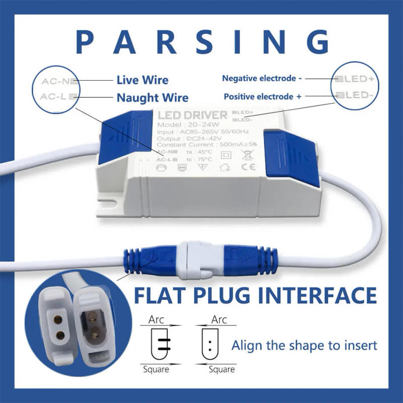 Description Picture 5 of itemDC24-42V LED Power Supply 20-24W 500mA 600mA LED Driver Adapter AC85-265V Lighting Transformer For LED Panel Light Downlight DIY