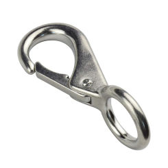 Heavy Duty Stainless Steel 304 Spring Snap Hook Fixed Eye Clip Carabiner Universal Marine Clip Dock Hardware