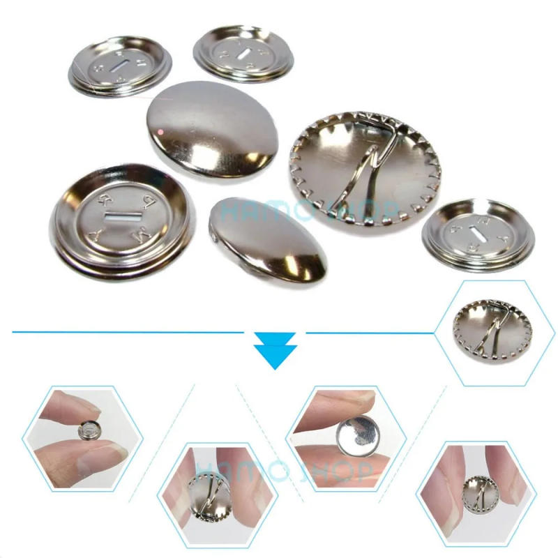 Description Picture 3 of item10pcs Set/Lot Metal Self Cover Buttons Bread Shape Round Fabric Cloth Buttons Handmade Fabric Cover Button Craft DIY Accessories