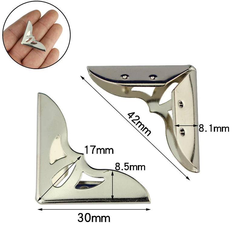 Description Picture 6 of itemNew 42x30mm 20pc Metal Book Corner Protectors Tone Scrapbooking Albums Menus Folders Corner Protectors Card File DIY Decorative