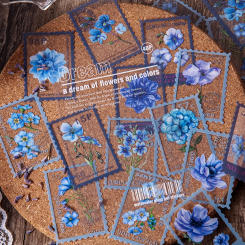 JIANQI 40Pcs/Bag Vintage Fern Floral Stamp PET Sticker Package DIY Diary Journal Decoration Label Sticker Album Scrapbooking